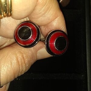red&black bullseye cufflinks